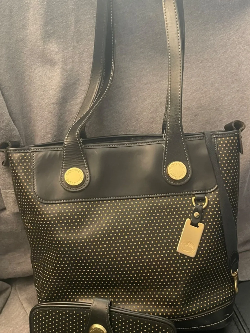 RARE Vintage Dooney&Bourke Cabriolet Shopper Tote & Matching Wallet Set - Black/